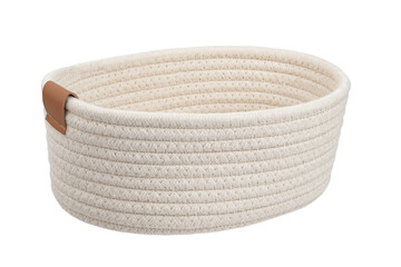 handmade bast product, basket isolated on a white background