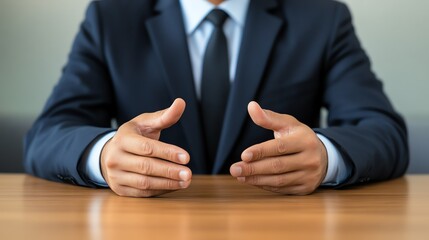 Business consultation with focus on leadership, executives discussing complex issues, formal setting