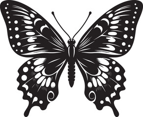 Beautiful butterfly insect silhouette illustration isolated on a white background