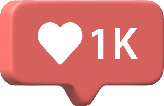 3d Like and love icon button. Heart flat icon in modern 3d speech bubble shapes. 1K likes. - Powered by Adobe