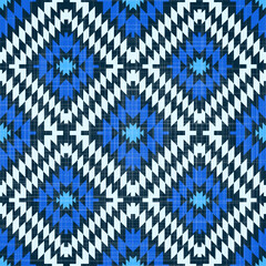 Navajo tribal vector seamless pattern. Native American ornament. Ethnic South Western decor style. Boho geometric ornament. Vector seamless pattern. Mexican blanket, rug. Woven carpet illustrat
