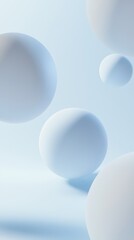 Floating white spheres