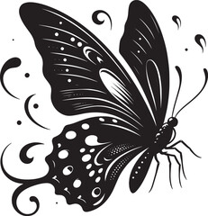 Beautiful butterfly insect silhouette illustration isolated on a white background