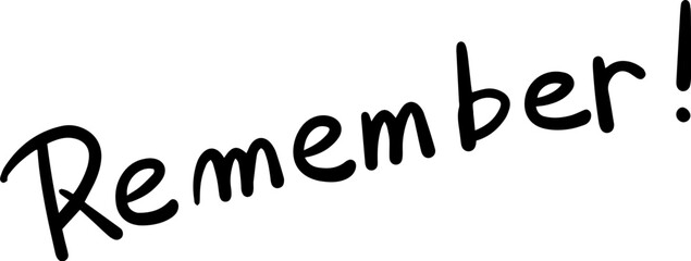 Remember calendar doodle english lettering hand drawn