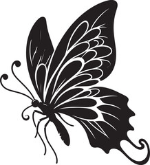 Beautiful butterfly insect silhouette illustration isolated on a white background