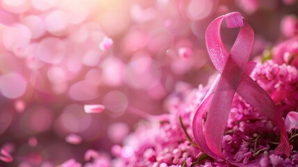 Fototapeta premium Breast Cancer Awareness Ribbon, Pink Ribbon, Breast Cancer Awareness Month