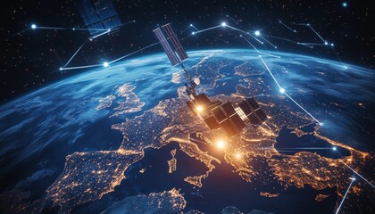 Telecommunication satellite enabling global internet and high speed data communication over europe