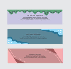 Set Modern Banner Vector