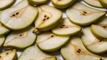 Isolated fresh pear slices, white or transparent PNG