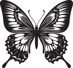 Beautiful butterfly insect silhouette illustration isolated on a white background