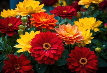 vibrant floral arrangements showcasing colorful blooms under natural lighting fresh lively atmosphere, bouquet, blossom, flower, decor, design, garden