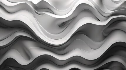 Obraz premium Monochromatic abstract waves pattern, with a central blank area for text, modern and stylish