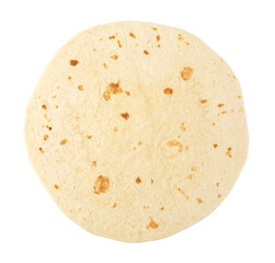 Plain tortilla wrap on transparent background. png file