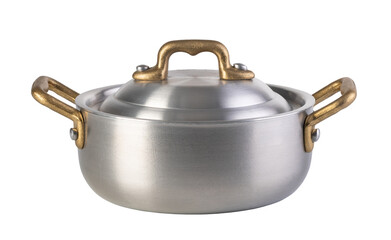 Stainless saucepan Isolated on transparent background. png file