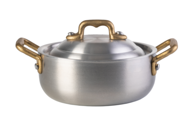 Stainless saucepan Isolated on transparent background. png file