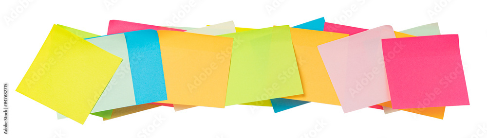 Wall mural colorful stickers isolated on transparent background. png file