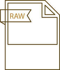 RAW File format icon black outline and light color text