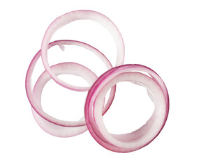 Sliced red onion isolated. png file