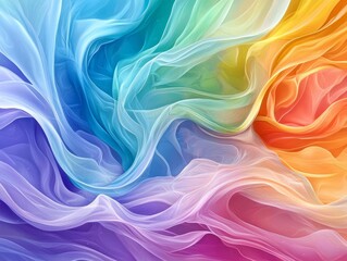 Obraz premium Vibrant abstract swirls merging into a glowing nebula, cosmic background with a fusion of bright colors, energy and creativity