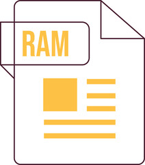 RAM icon inside transparent outline and sharp corners