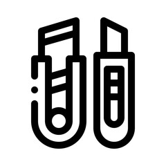 utility knife line icon