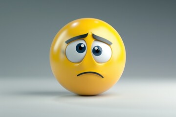 Confused yellow emoticon with one raised eyebrow and puzzled expression.