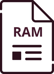 RAM File icon minimal outline with symbols