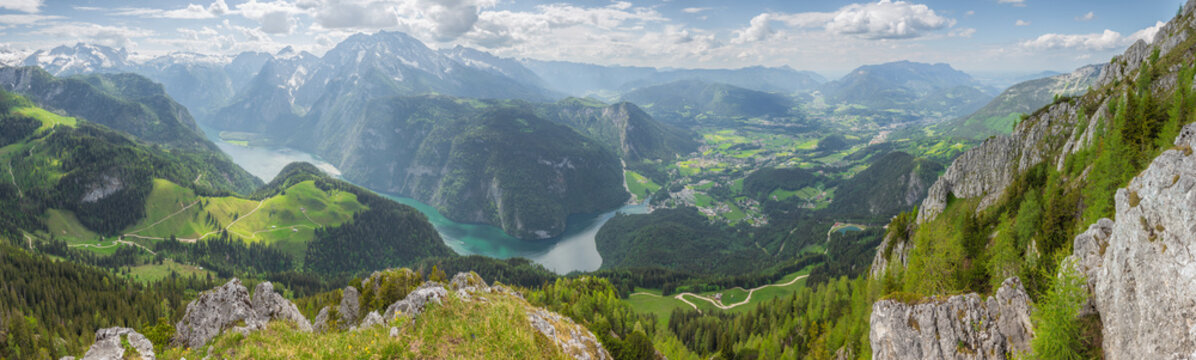 Konigsee lake near Jenner mount in Berchtesgaden National Park, Alps Germany
