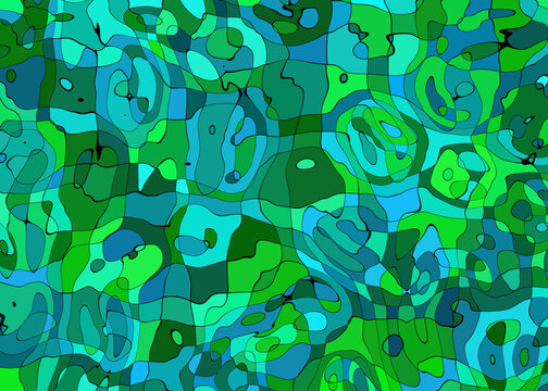 Abstract background pattern painting with analogous color schemes