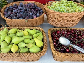 Baskets of fresh fruit 