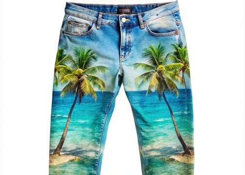 Worn-in denim rips and frays, acid-washed to reveal rebellious underbelly, as if ripped from the streets of a tropical beach, where palm trees meet turquoise waters and the bad boys of the sea reside.