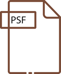 Obraz premium PSF File format minimal icon with black outline