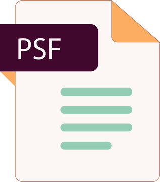 PSF File icon with folded style document