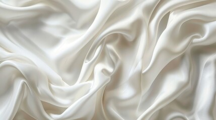 Fototapeta premium Smooth White Fabric Draped with Soft Folds