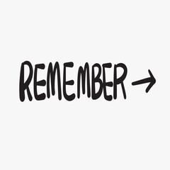 Fototapeta premium Remember Doodle English Calendar Reminder Lettering Memo Calendar Sticker