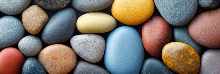A Beautiful Collection of Colorful Pebbles and Stones Perfect for a Decorative Background