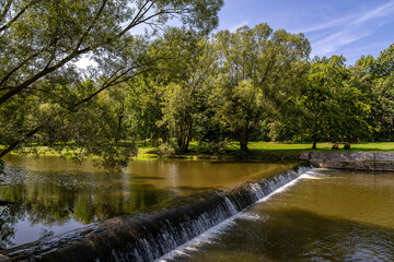 Landscape photo of the Vistula River on a sunny summer day