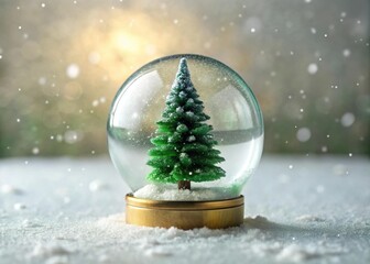 Snow globe with christmas tree inside