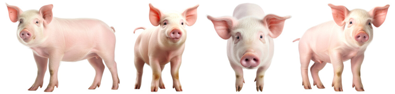 Pig png cut out element set