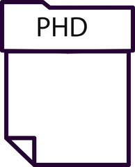 PHD File format minimal icon with thick outline