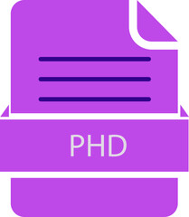 PHD File icon black color and lines