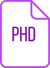 PHD File icon fill rounded corners bold outline