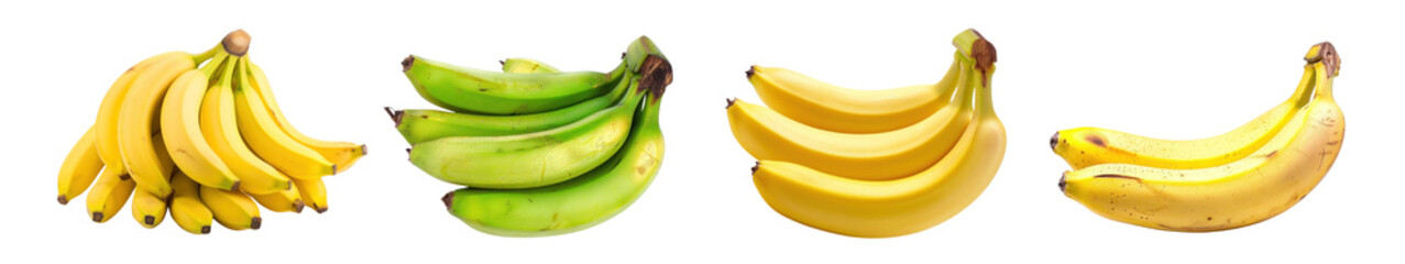 Fresh banana png cut out element set