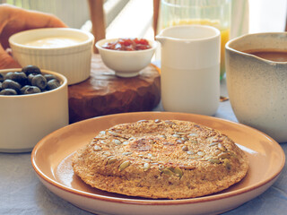 Homemade protein keto bread for summer breakfast