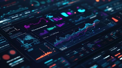 Obraz premium Graphical user interface displaying categorized data analytics, sorted by type for strategic business decisions.