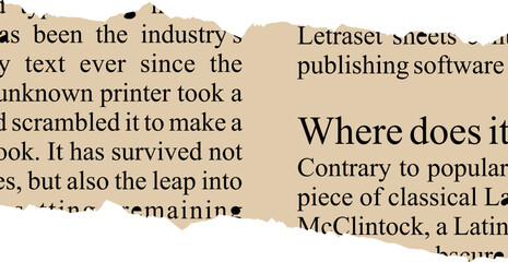 Ripped Brown Newspaper Element