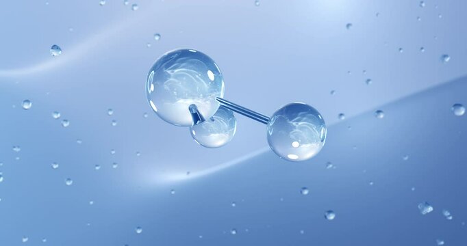 Sulfur dioxide rotating molecular structure, 3d model of molecule, toxic gas, looped video