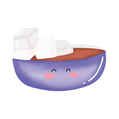 kawaii watercolor drink glass beer cartoon vector element. kawaii drink character