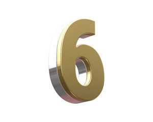 3d golden number 6