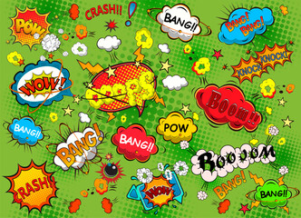 Comic speech bubbles set. Pop art design vector illustration © yayasya